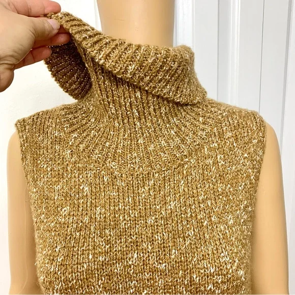 by Anthropologie Turtleneck Sleeveless High-Low Knit Sweater Dress size L - Picture 6 of 13